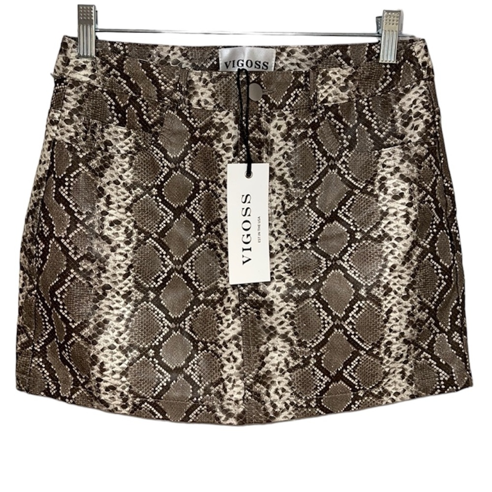 Vigoss NWT snake skin skirt faux leather S